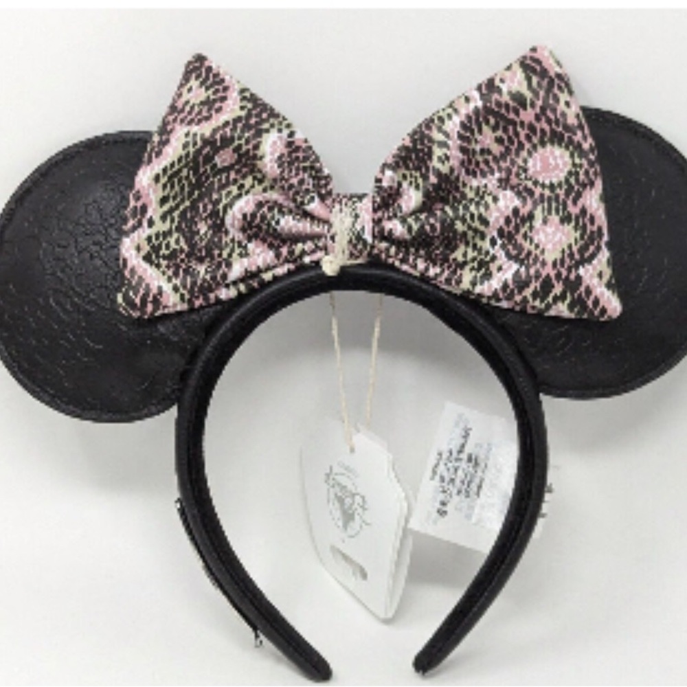 Disney Loungefly Animal Kingdom Faux Snake and Leather Minnie Ears